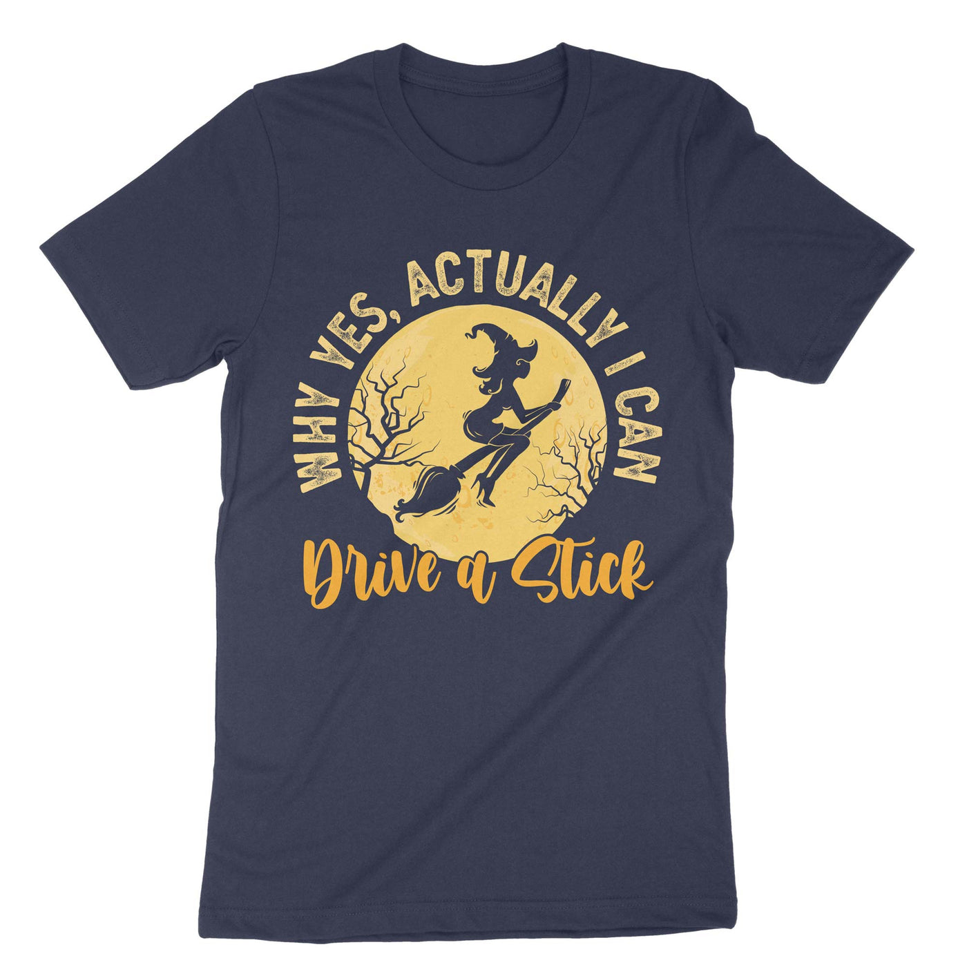Navy Yes Actually I Can Drive A Stick T-Shirt#color_navy