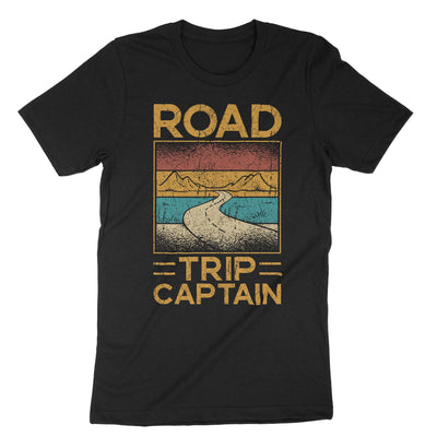 Black Road Trip Captain T-Shirt#color_black