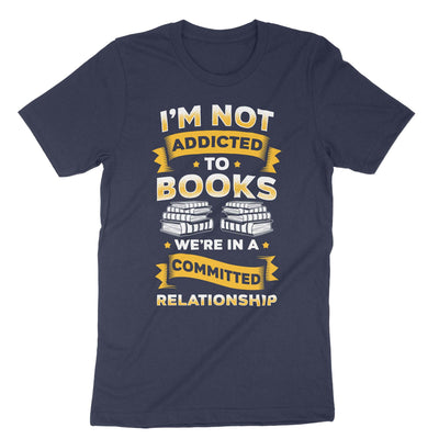 Navy Addicted To Books T-Shirt#color_navy