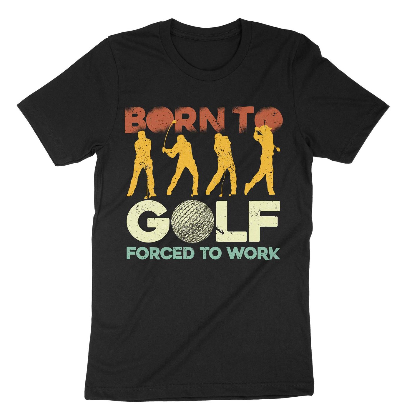 Black Born To Golf T-Shirt#color_black