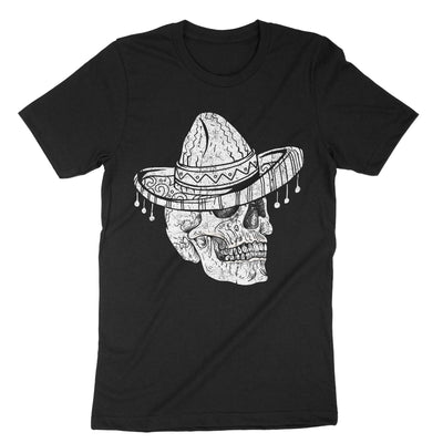 Black Cinco De Mayo Skull T-Shirt#color_black