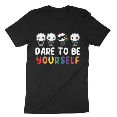 Black Dare Be Yourself T-Shirt#color_black