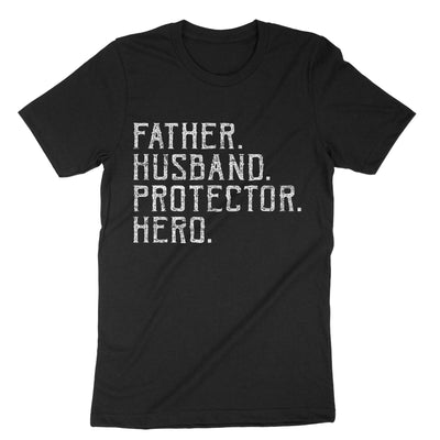 Black Father Husband Protector Hero T-Shirt#color_black