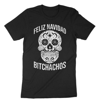 Black Feliz Navidad Bitchachos T-Shirt#color_black