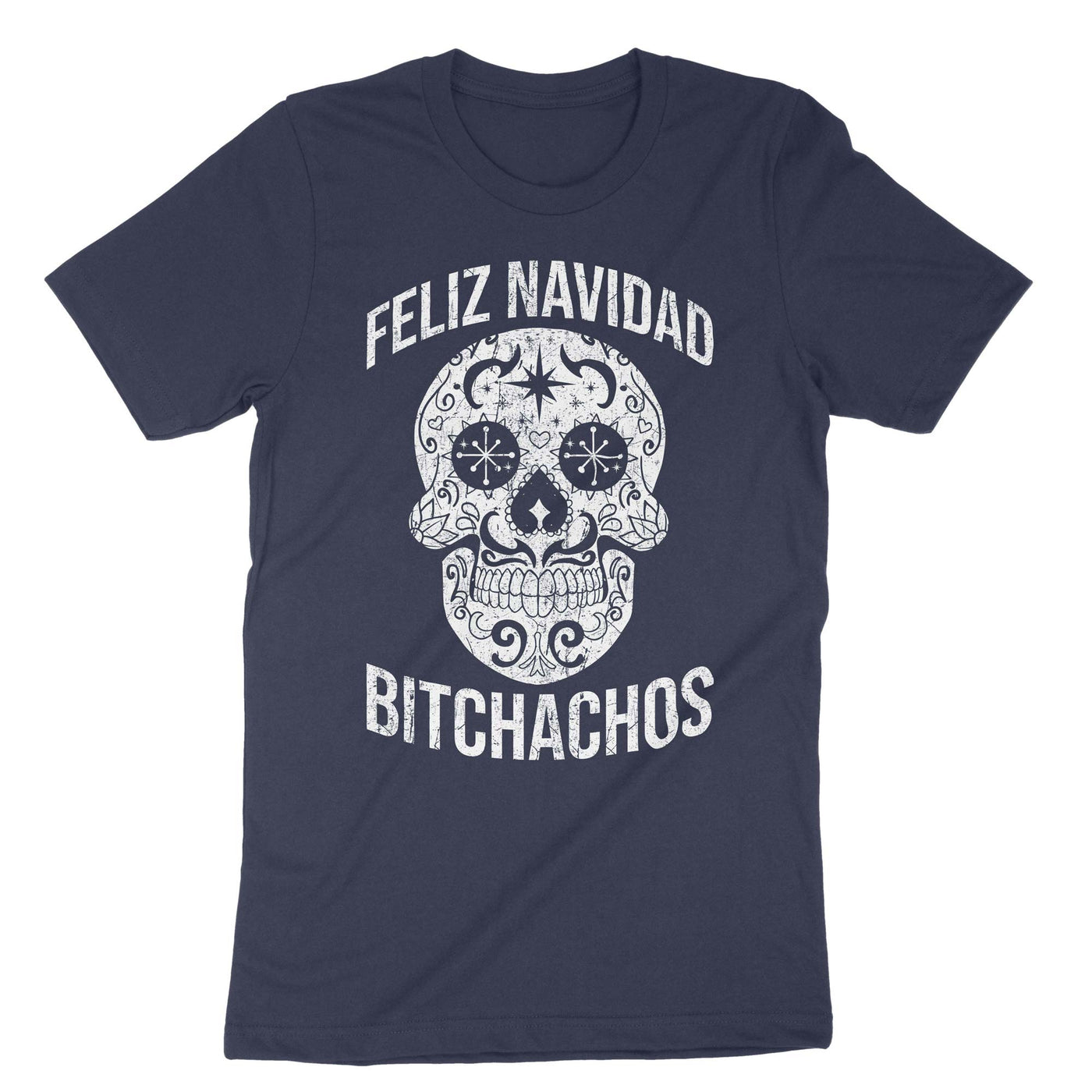 Navy Feliz Navidad Bitchachos T-Shirt#color_navy