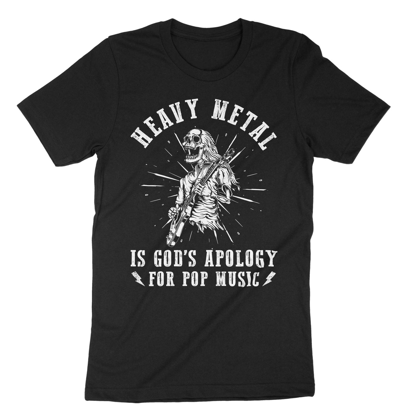 Black Heavy Metal Is Gods Apology For Pop Music T-Shirt#color_black