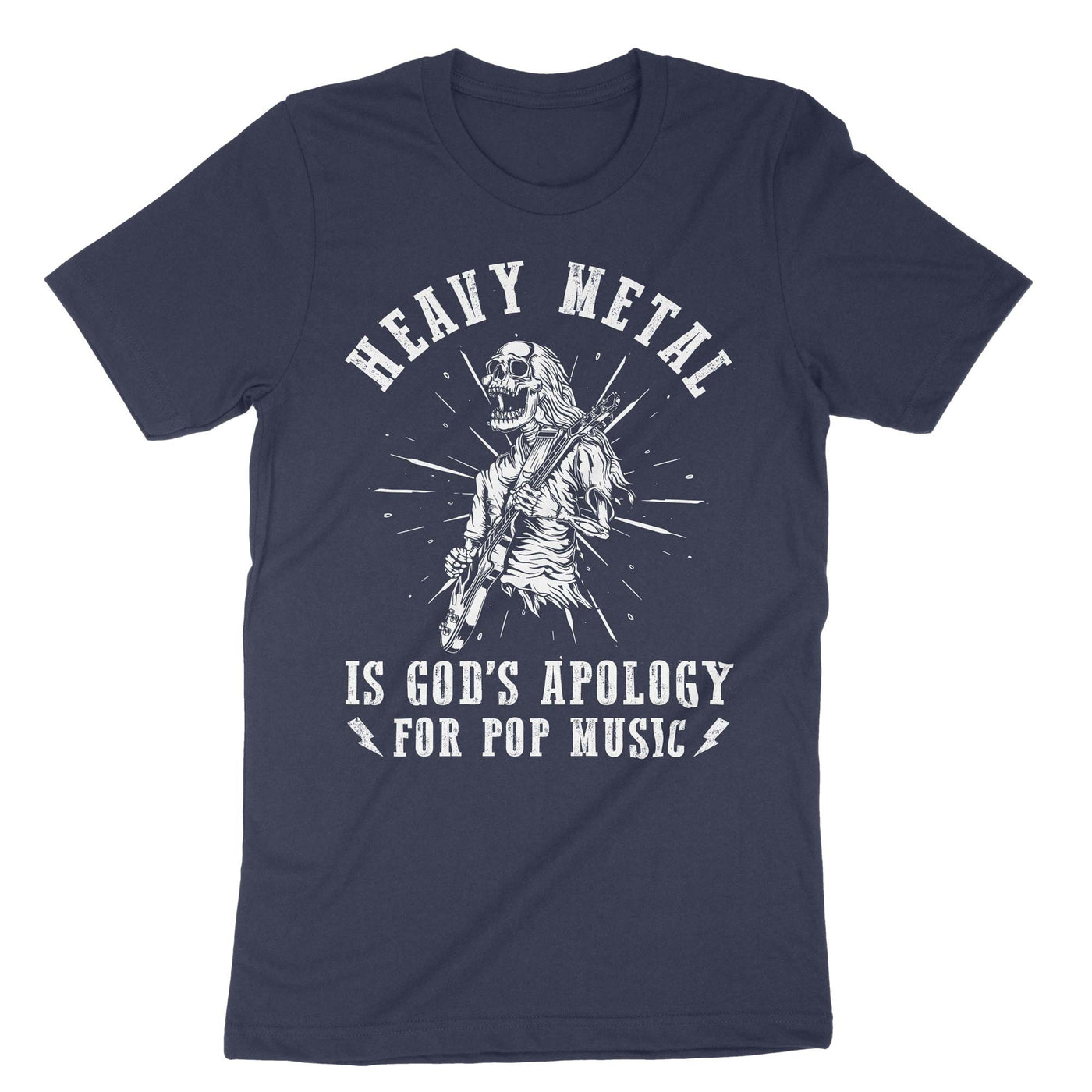 Navy Heavy Metal Is Gods Apology For Pop Music T-Shirt#color_navy