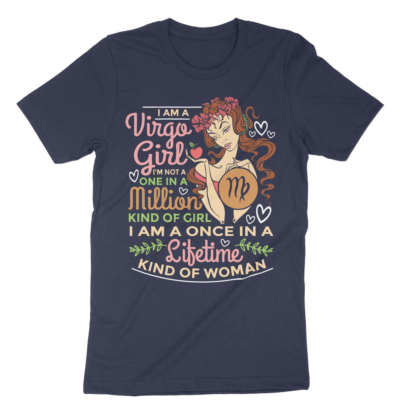 Navy Im A Virgo Girl T-Shirt#color_navy