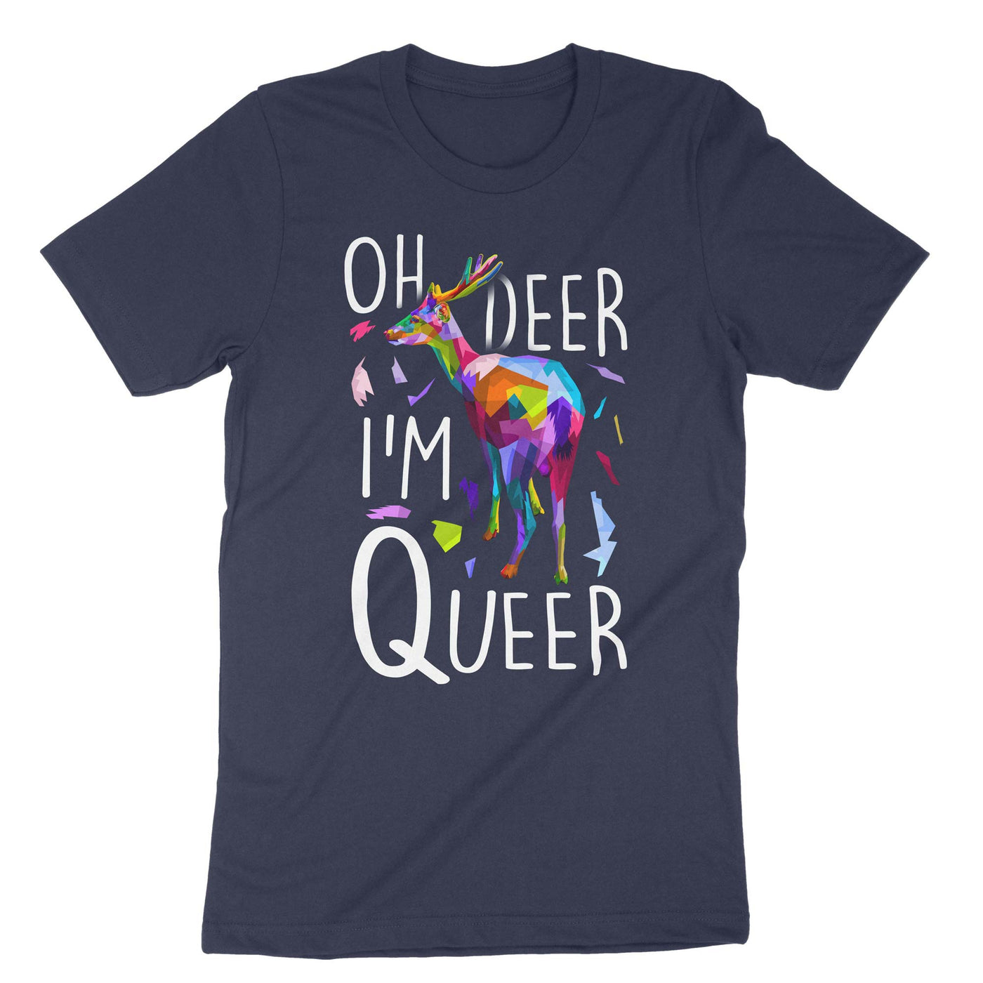 Navy Deer Queer T-Shirt#color_navy