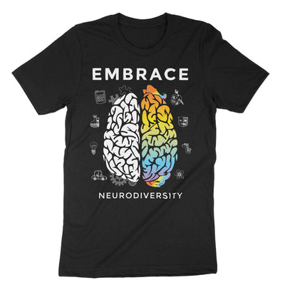 Black Embrace Neurodiversity T-Shirt#color_black