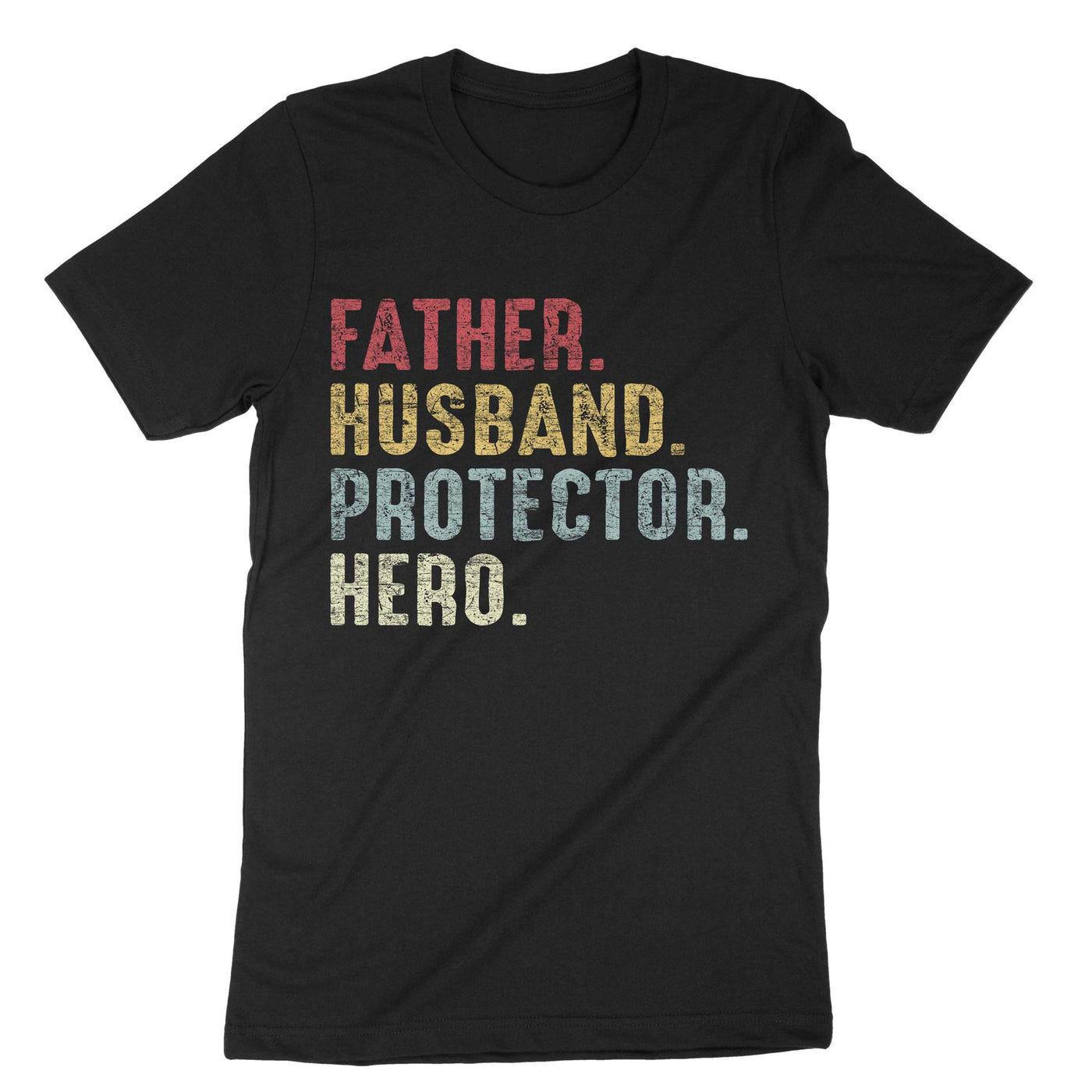 Black Father Husband Protector Hero T-Shirt#color_black
