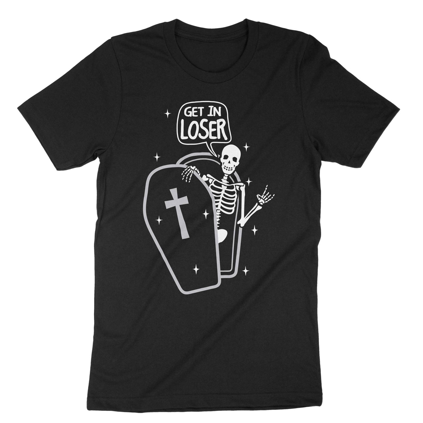 Black Get In Loser T-Shirt#color_black