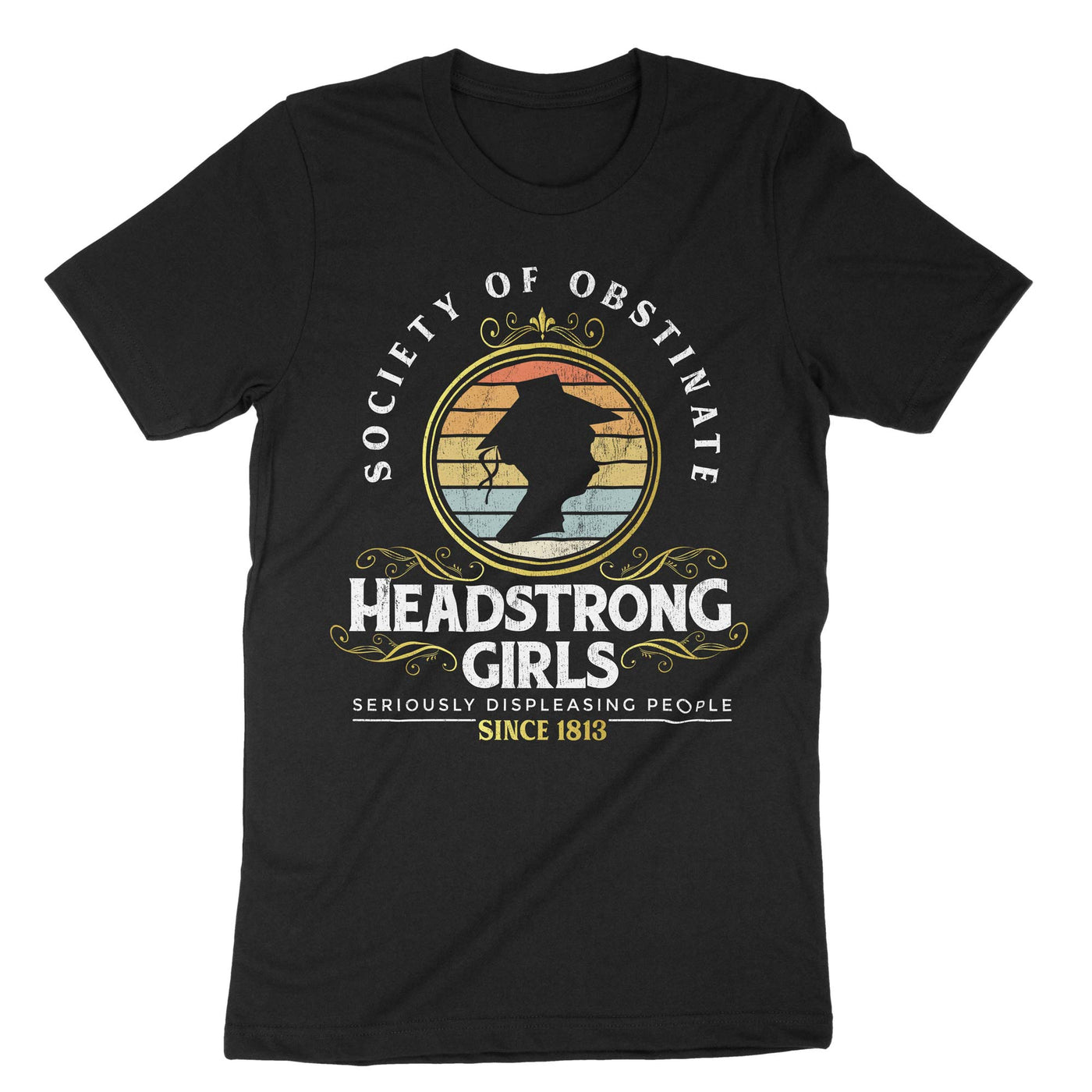 Black Society Of Obstinate Headstrong Girls Jane Austen T-Shirt#color_black