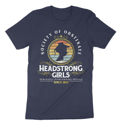 Navy Society Of Obstinate Headstrong Girls Jane Austen T-Shirt#color_navy