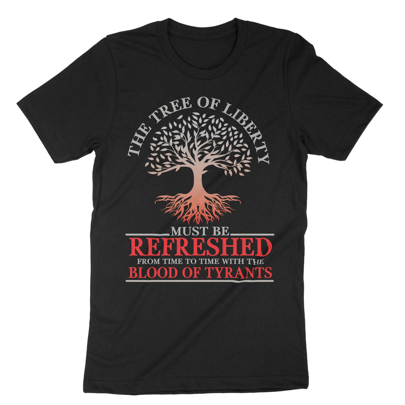 Black The Tree Of Liberty Thomas Jefferson T-Shirt#color_black