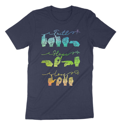 Navy Faith Hope Love T-Shirt#color_navy