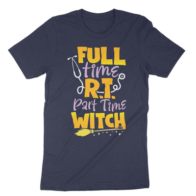 Navy Full Time Rt Part Time Witch Respiratory Therapist T-Shirt#color_navy