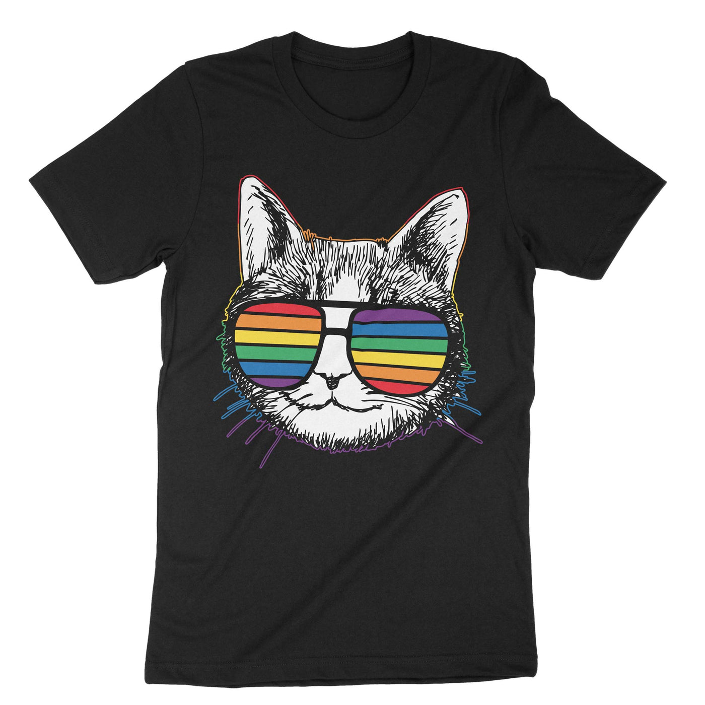Black Lgbt Cat Sunglasses T-Shirt#color_black