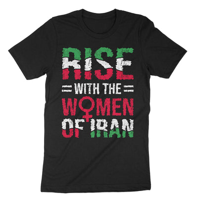 Black Rise With The Women Of Iran T-Shirt#color_black