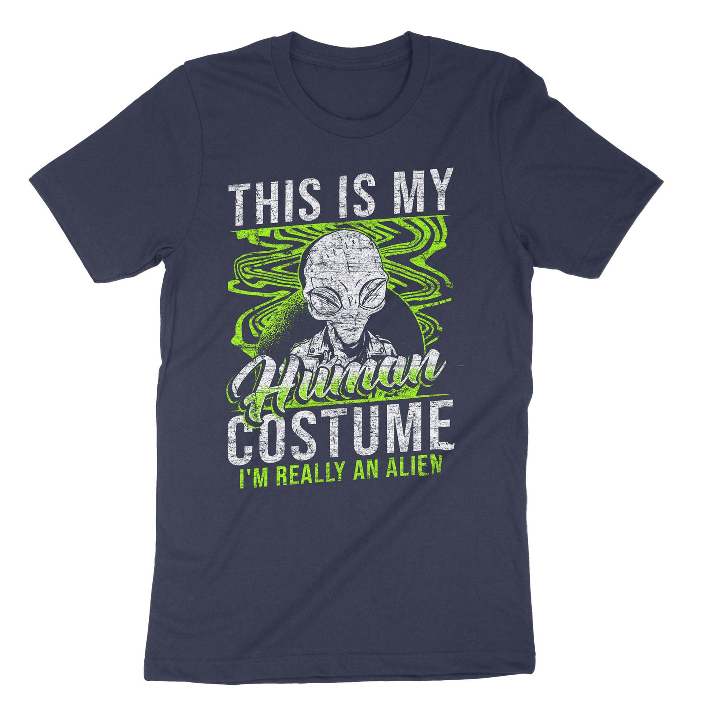 Navy This Is My Human Costume Im Really An Alien T-Shirt#color_navy