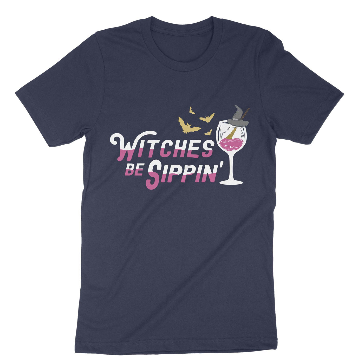 Navy Witches Be Sippin T-Shirt#color_navy