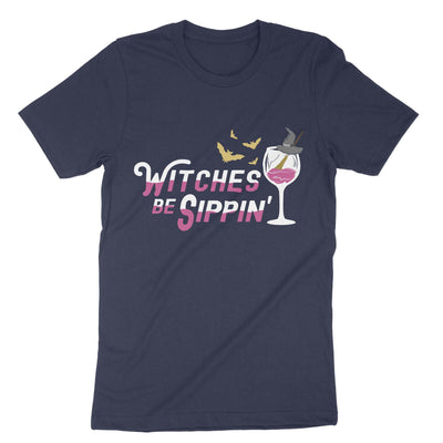 Navy Witches Be Sippin T-Shirt#color_navy