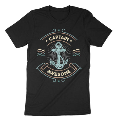Black Captain Awesome Sailing T-Shirt#color_black