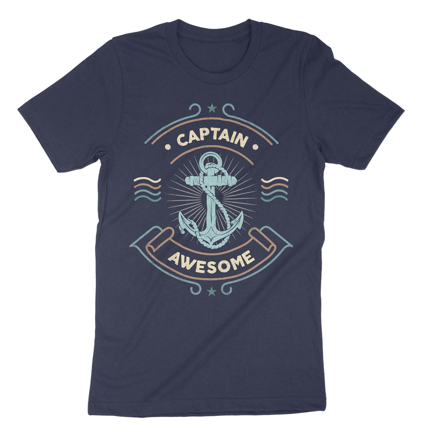 Navy Captain Awesome Sailing T-Shirt#color_navy