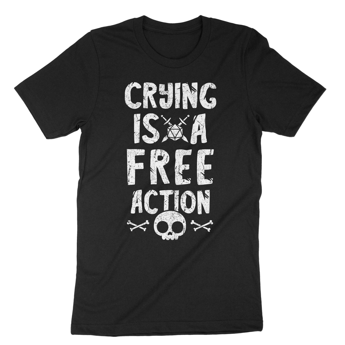 Black Crying Is A Free Action T-Shirt#color_black