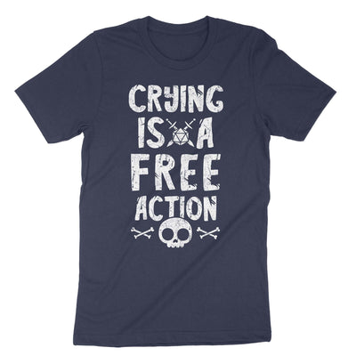 Navy Crying Is A Free Action T-Shirt#color_navy