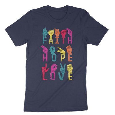 Navy Faith Hope Love T-Shirt#color_navy