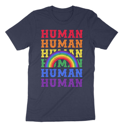 Navy Lgbt Human Rainbow T-Shirt#color_navy