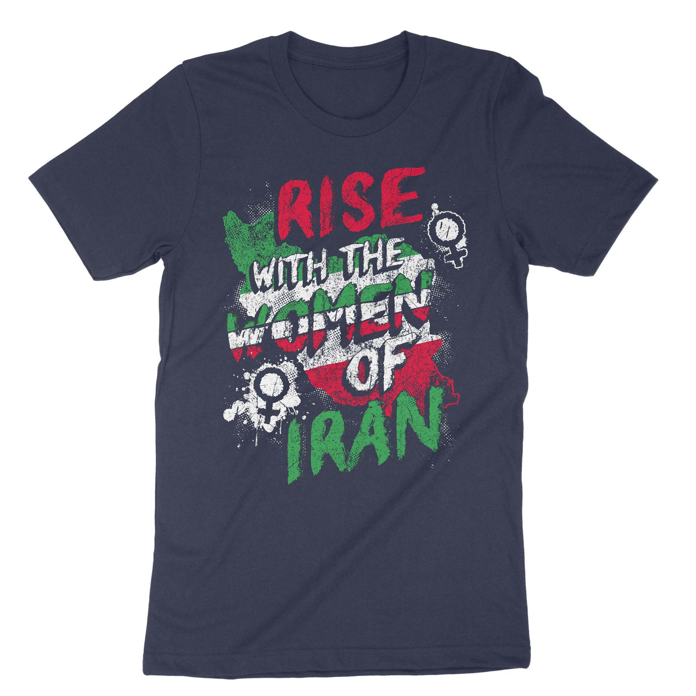 Navy Rise With The Women Of Iran T-Shirt#color_navy