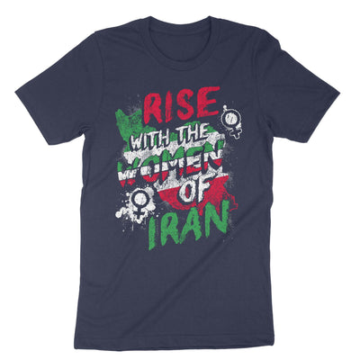 Navy Rise With The Women Of Iran T-Shirt#color_navy