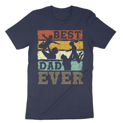 Navy Best Dad Retro T-Shirt#color_navy