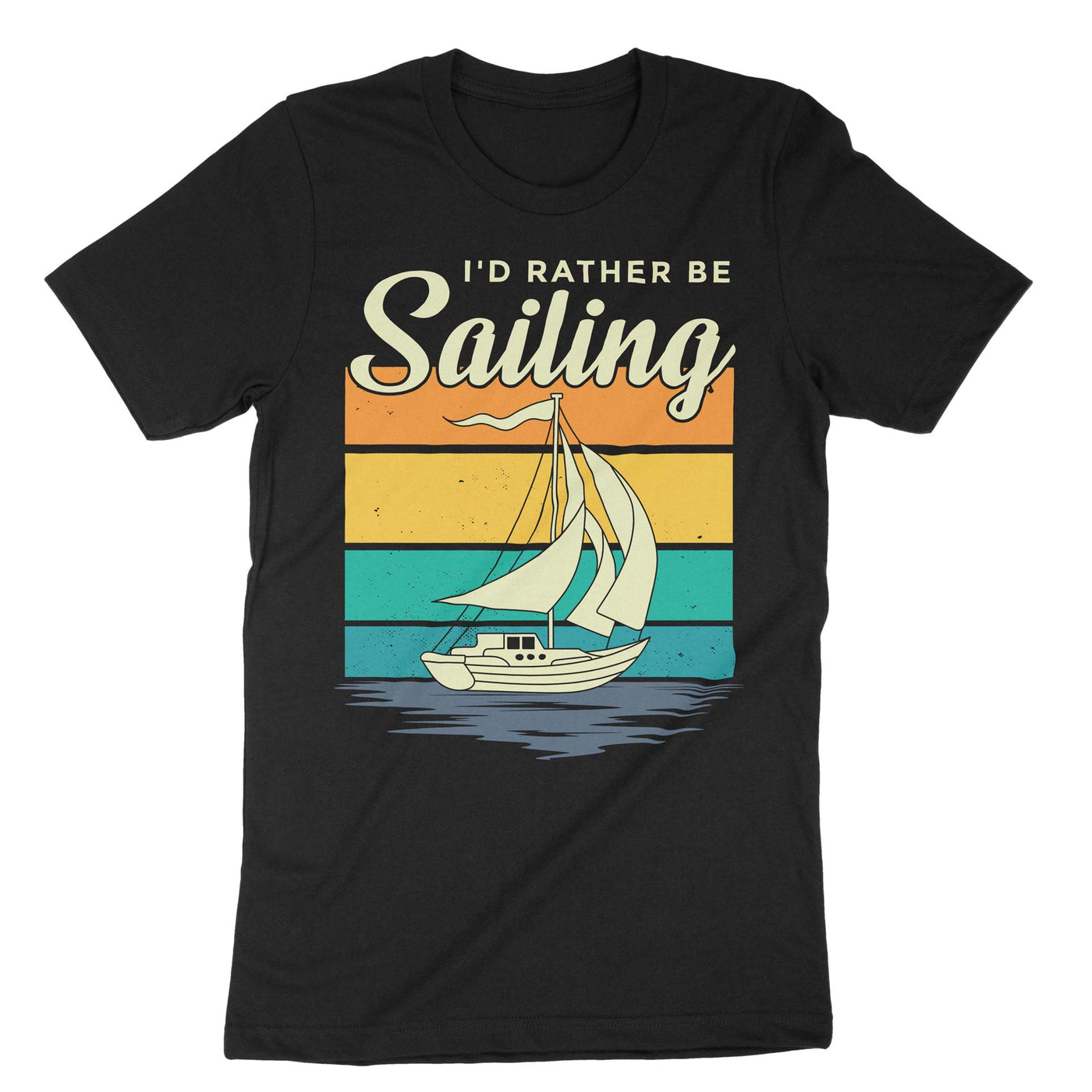 Black Id Rather Be Sailing T-Shirt#color_black