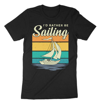 Black Id Rather Be Sailing T-Shirt#color_black