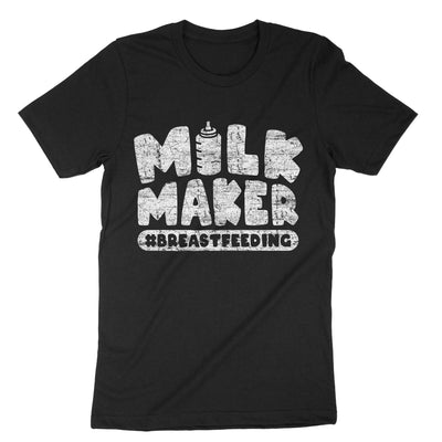 Black Milk Maker Breastfeeding T-Shirt#color_black