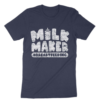 Navy Milk Maker Breastfeeding T-Shirt#color_navy