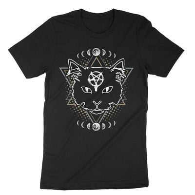 Black Pagan Cat T-Shirt#color_black