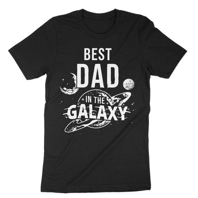 Black Best Dad Galaxy T-Shirt#color_black