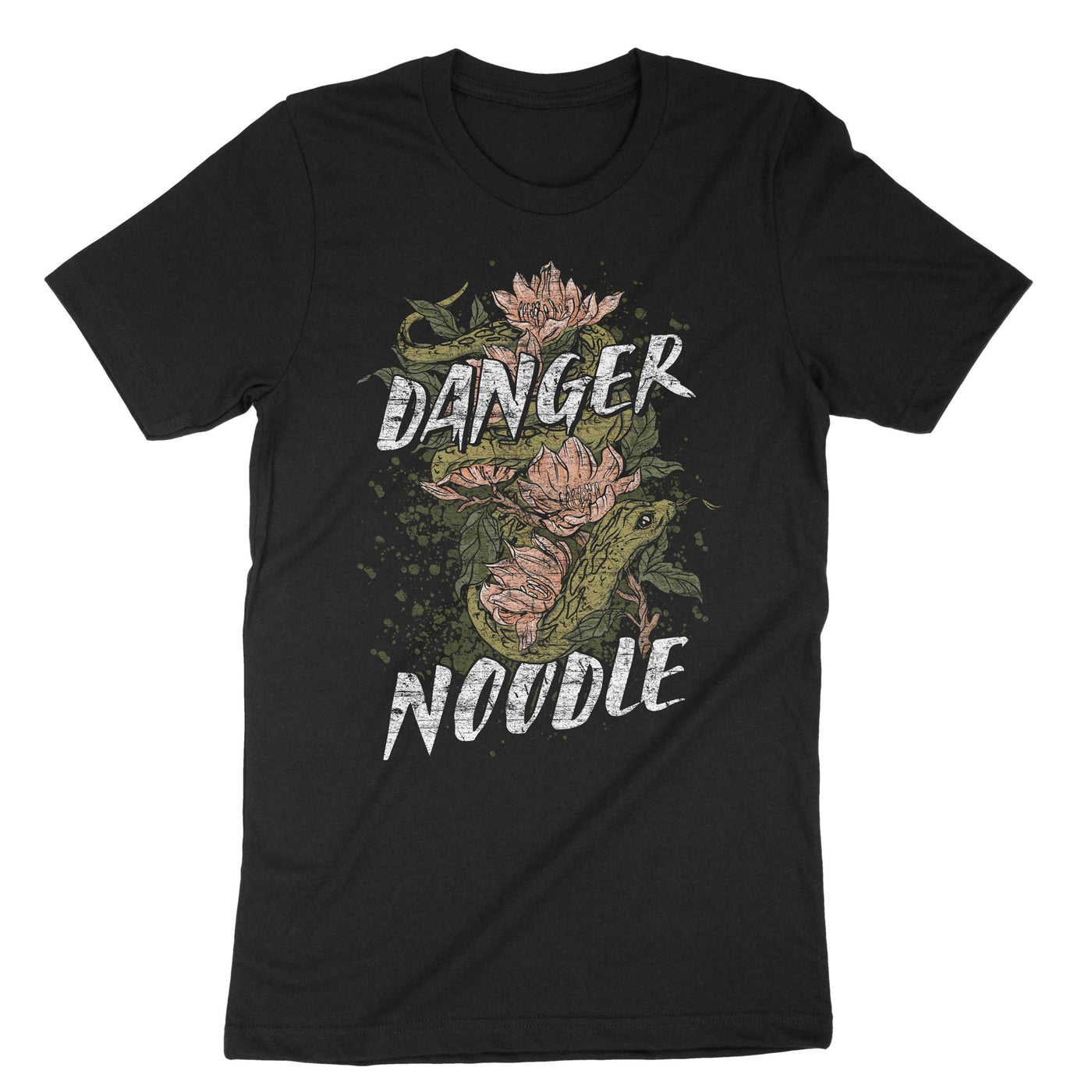 Black Danger Noodle Snake Python T-Shirt#color_black