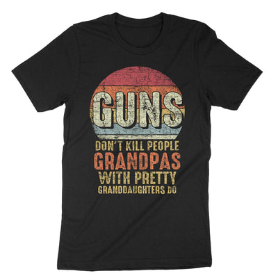Black Guns Dont Kill People Grandpas With Pretty Granddaughters Do T-Shirt#color_black