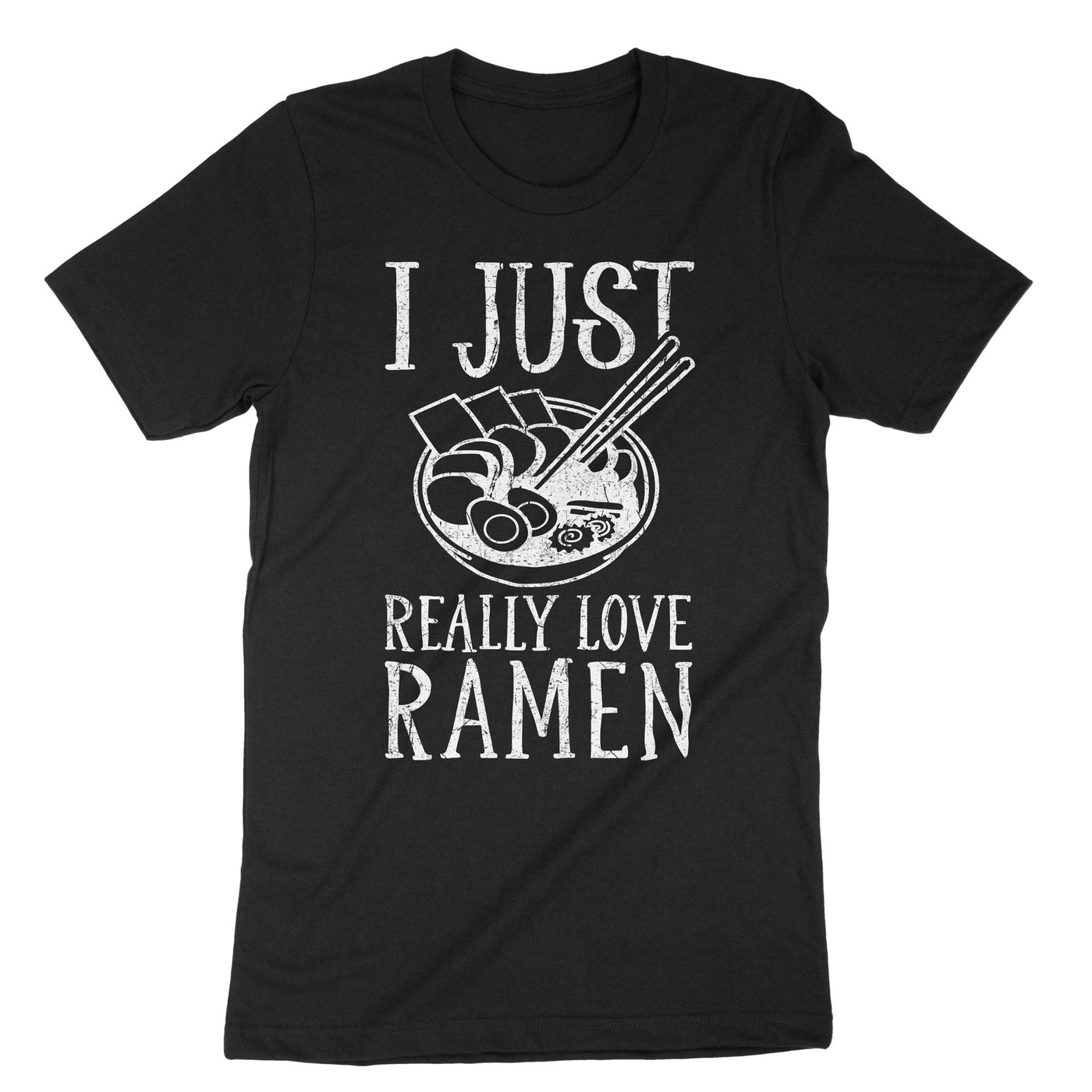 Black I Just Really Love Ramen T-Shirt#color_black
