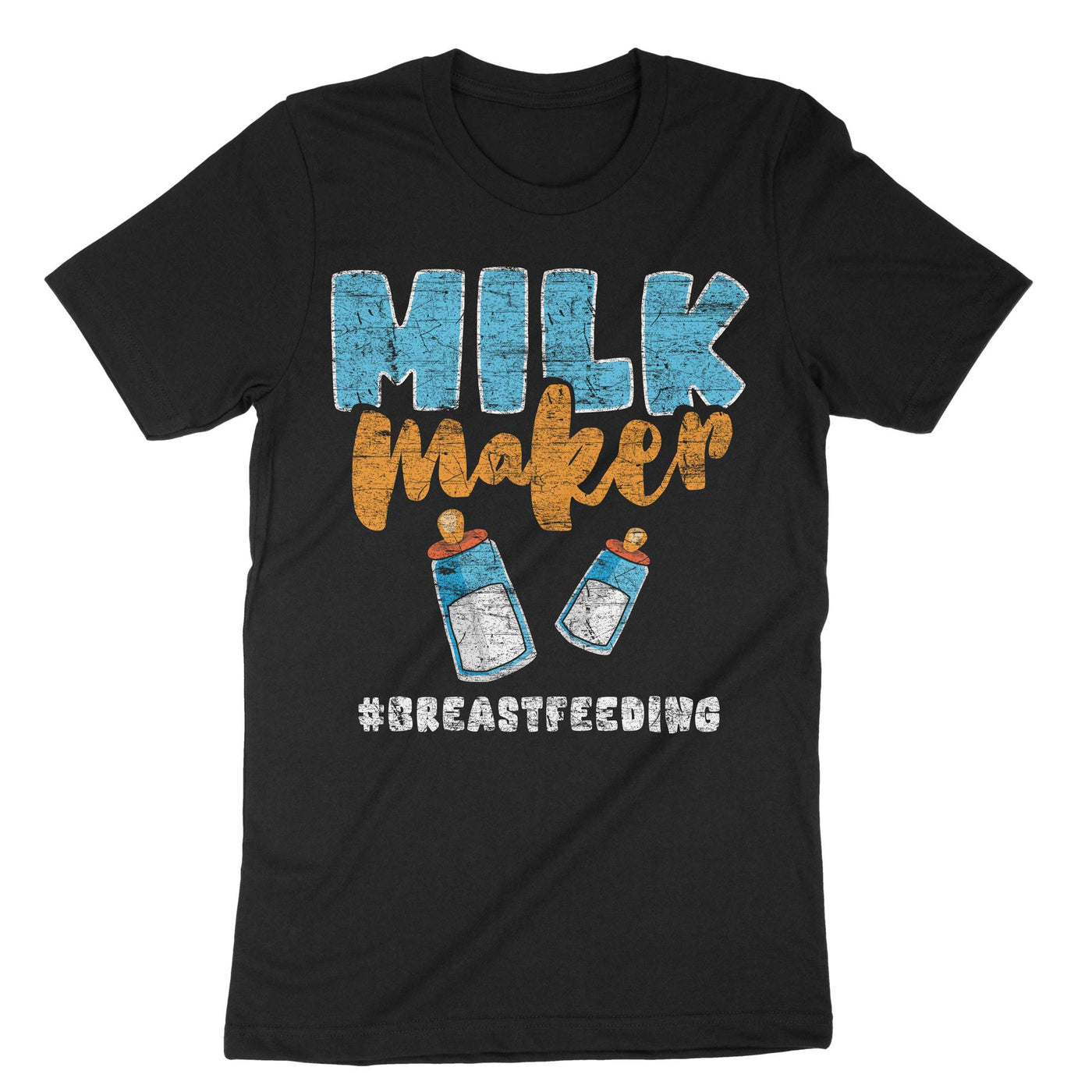 Black Milk Maker Breastfeeding T-Shirt#color_black