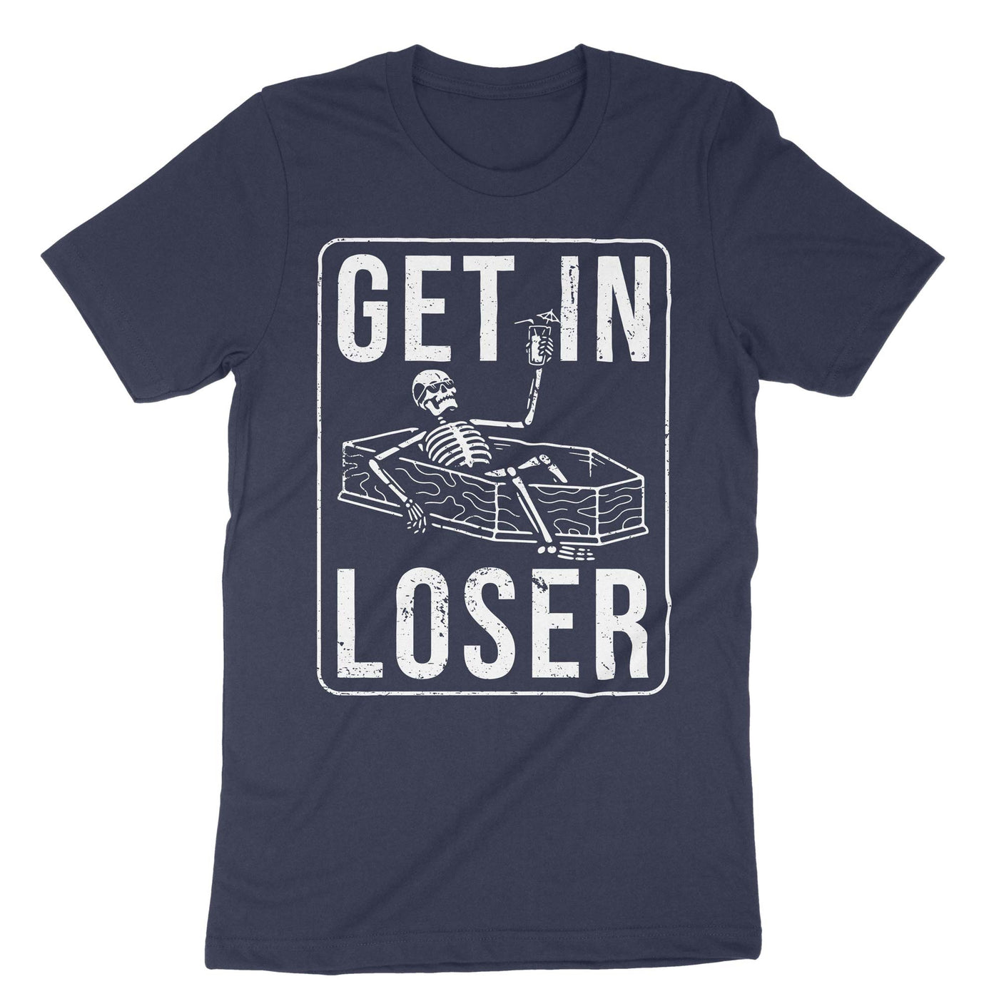 Navy Get In Loser Coffin T-Shirt#color_navy