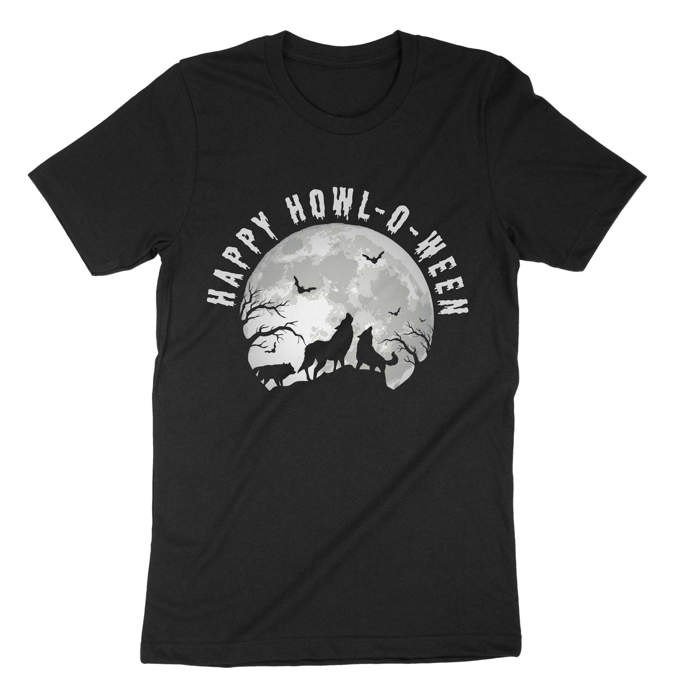Black Happy Howl-o-ween T-Shirt#color_black
