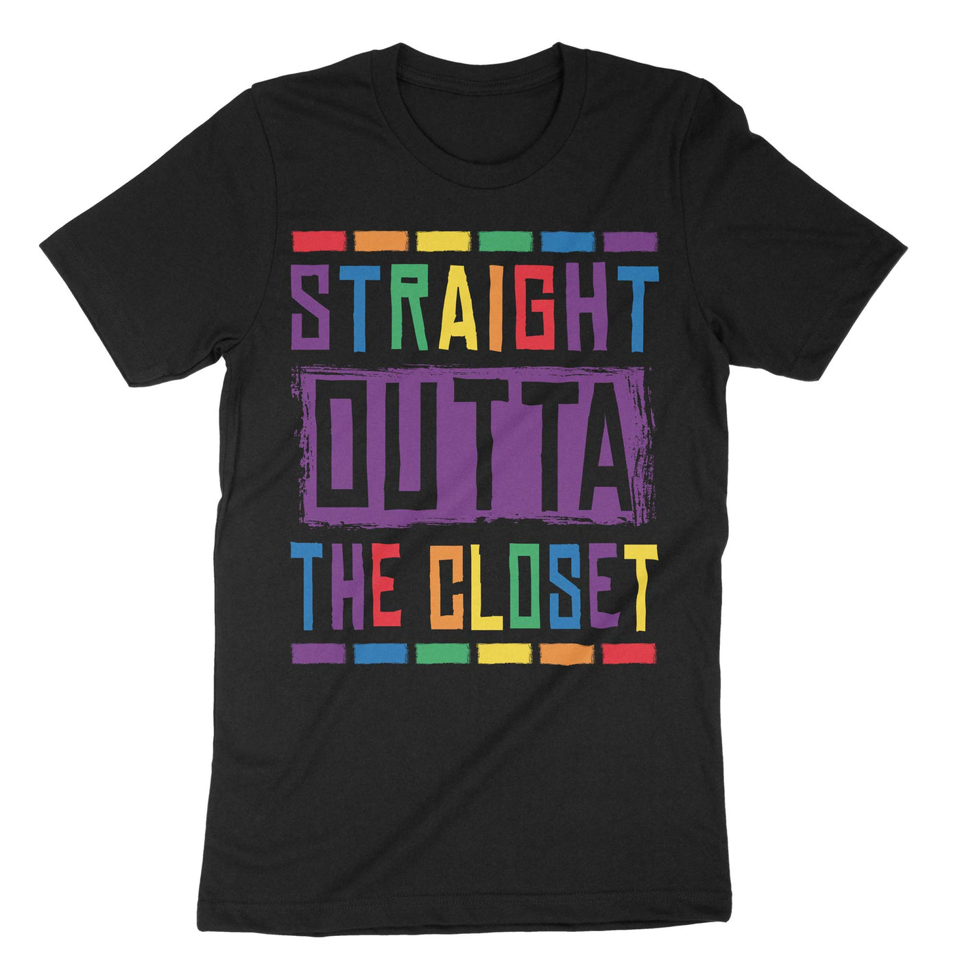 Black Lgbt Outta Closet T-Shirt#color_black