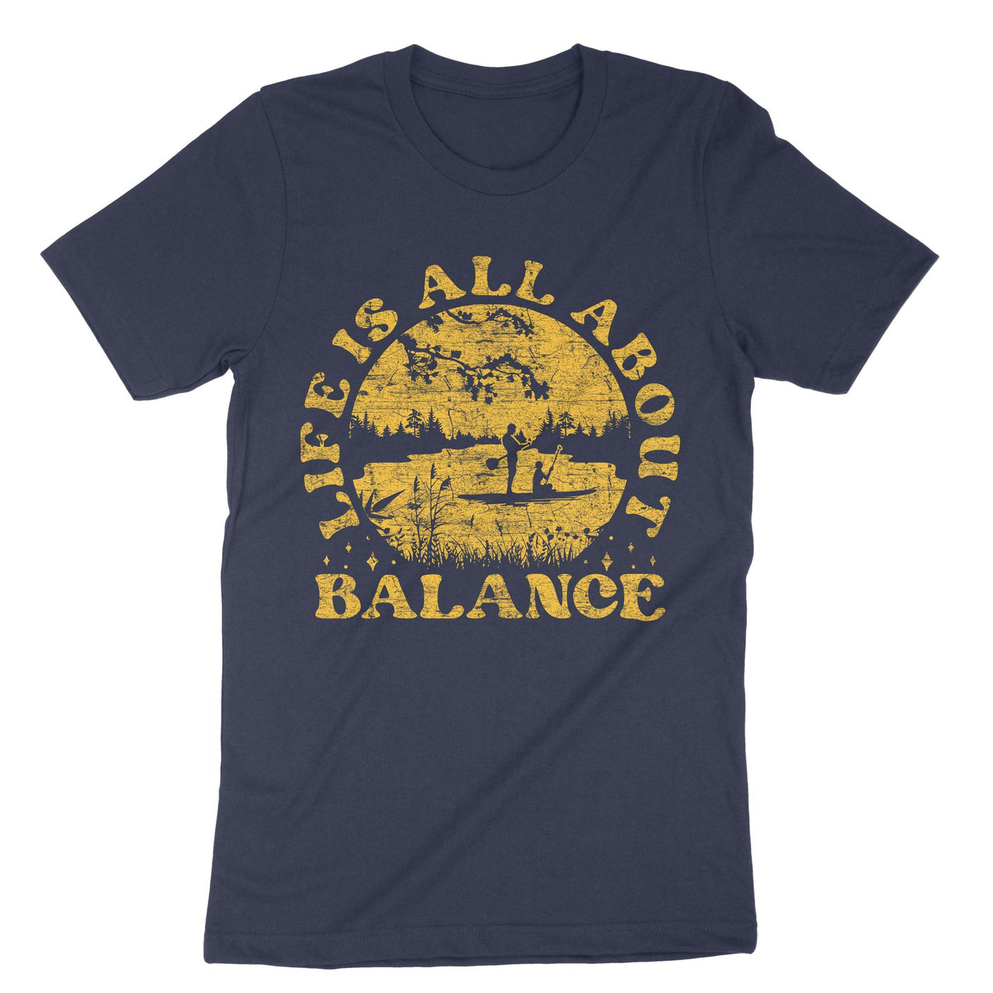 Navy Paddleboarder Life Is All About Balance T-Shirt#color_navy