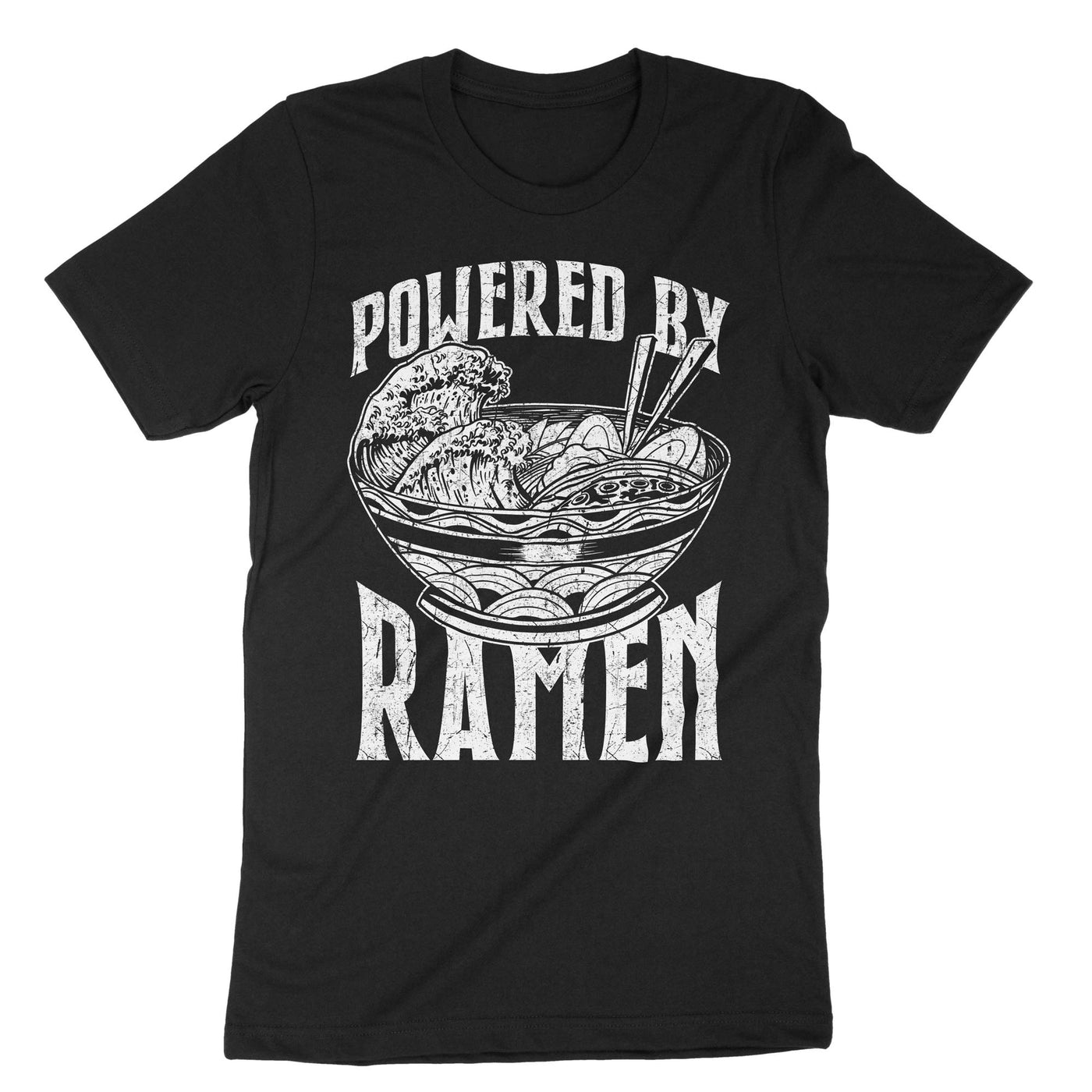 Black Powered By Ramen T-Shirt#color_black